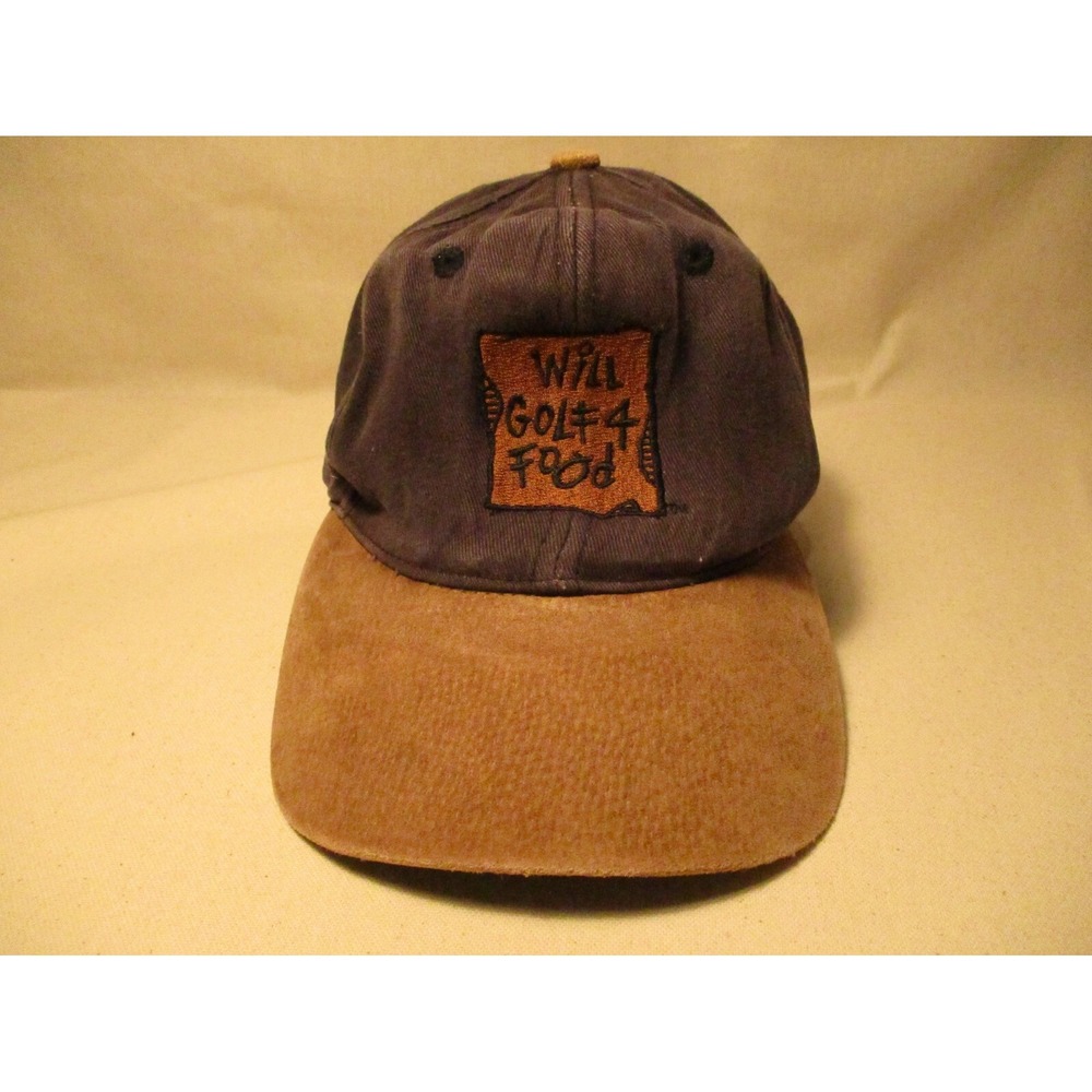 Vintage Golf Hat Cap Mens Strap Back Purple Logo Funny Golfer Sport Classic 90s